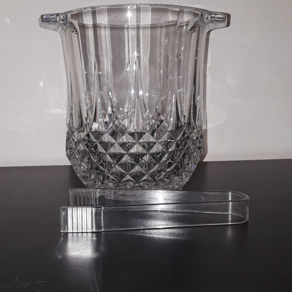 Elegant Crystal Ice Bucket with handles
